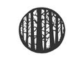 Vector hand drawn style typography poster with pine trees forest. hipster style illustration