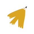 Vector hand drawn stylized flying bird. Decor baby element. Scandinavian style for kids illustration, web design