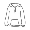 Vector hand drawn sweater doodle icon. Hoodies sketch illustration isolated on white. Outline illustration