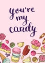 Vector hand drawn sweets card or poster