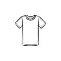 Male t-shirt hand drawn sketch icon.