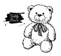 Vector hand drawn teddy bear illustration.