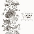 Vector hand drawn thanksgiving Illustration. Royalty Free Stock Photo