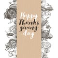 Vector hand drawn thanksgiving Illustration. Royalty Free Stock Photo