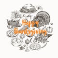 Vector hand drawn thanksgiving Illustration.