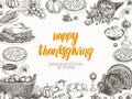 Vector hand drawn thanksgiving Illustration. Royalty Free Stock Photo