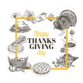 Vector hand drawn thanksgiving Illustration.