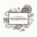 Vector hand drawn thanksgiving Illustration.