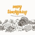 Vector hand drawn thanksgiving Illustration. Royalty Free Stock Photo