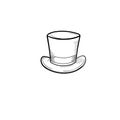 Top hat hand drawn sketch icon.