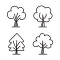 Vector Hand Drawn Tree Icon Set Royalty Free Stock Photo