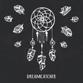 Vector hand drawn tribal dreamcatcher