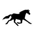 Vector hand drawn trotter horse silhouette