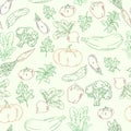 Vector hand drawn vegetables seamless pattern