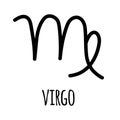 Vector hand drawn virgo astrological zodiac sign Royalty Free Stock Photo