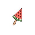 Vector hand drawn watermelon ice cream Royalty Free Stock Photo