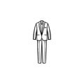 Wedding suit hand drawn sketch icon.