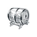 Vector hand drawn wine barrel Illustration