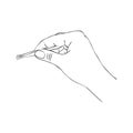 Vector hand with eyebrow tweezers