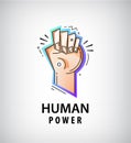 Vector hand, fist logo. Power, fight icon.