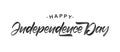 Vector Hand lettering of Happy Independence Day on white background Royalty Free Stock Photo