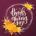 Vector hand lettering thanksgiving greetings phrase