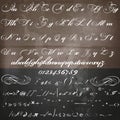 Vector hand made script font in vintage Victorian style Royalty Free Stock Photo