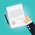 Vector of Hand making agreement for signing contract