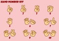 Vector hand number 1-10