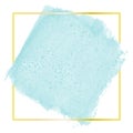 Vector hand painted watercolor painting - cute turquoise blue green colored stain isolated on white background with