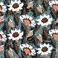 Vector hand painted floral pattern Royalty Free Stock Photo