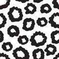 Vector hand-painted seamless pattern with circles, bubble, doodl