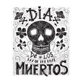 Day of the Dead vector poster, scull illustrations Royalty Free Stock Photo