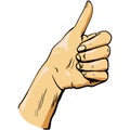 Vector hand thumb up icon like finger good ok sign