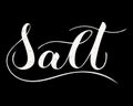 Vector hand written salt text isolated on black background Royalty Free Stock Photo