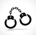 Vector handcuffs icon black design