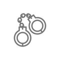 Handcuffs line icon.