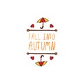 Vector handdrawn autumn element with text Royalty Free Stock Photo