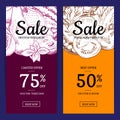 Vector handdrawn fruits and vegetables sale flyer