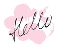 Vector handdrawn ink calligraphic phrase `Hello`.