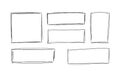 Vector handdrawn squares, drawing frames isolated on white background, black lines, rectangular