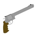 Vector Handgun revolver and military revolver. Royalty Free Stock Photo