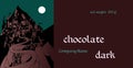 Vector handmade chocolate packaging design. Template with town Royalty Free Stock Photo