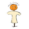 Vector hands drawen scarecrow on white Royalty Free Stock Photo
