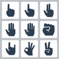 Vector hands icons set