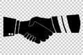 Handshake between executive and worker, illustration for agreement at transparent effect background Royalty Free Stock Photo
