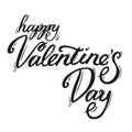 Vector handwriting lettering by Happy Valentine day. Background with love typography. Text for card Royalty Free Stock Photo