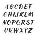 Vector handwritten alphabet. Uppercase letters. Brush script. Mo