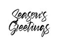 Vector illustration. Handwritten brush script lettering of Seasons Greetings on white background Royalty Free Stock Photo