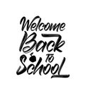 Vector Handwritten brush type lettering composition of Welcome Back to School Royalty Free Stock Photo